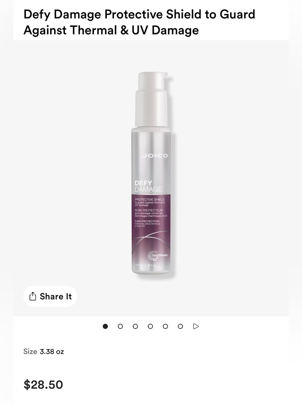Joico DefyDamage Protective Shield for coloured hair